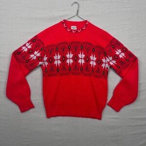Vintage‎ Orlon Campus Knit Snowflake Pattern Pullover Sweater Luxury Line